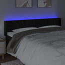 sengegavl med LED-lys 203x16x78/88 cm fløjl sort