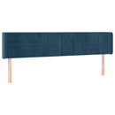 sengegavl med LED-lys 203x16x78/88 cm fløjl mørkeblå