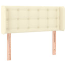 sengegavl med LED-lys 83x16x78/88 cm kunstlæder cremefarvet