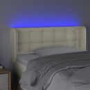 sengegavl med LED-lys 83x16x78/88 cm kunstlæder cremefarvet