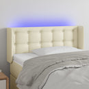 sengegavl med LED-lys 83x16x78/88 cm kunstlæder cremefarvet