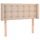 sengegavl med LED-lys 83x16x78/88cm kunstlæder cappuccinofarvet