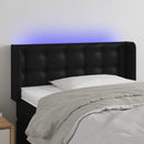 sengegavl med LED-lys 93x16x78/88 cm kunstlæder sort