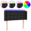 sengegavl med LED-lys 103x16x78/88 cm kunstlæder sort