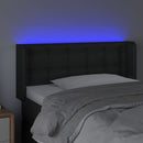 sengegavl med LED-lys 103x16x78/88 cm kunstlæder sort