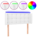 sengegavl med LED-lys 103x16x78/88 cm kunstlæder hvid