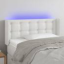 sengegavl med LED-lys 103x16x78/88 cm kunstlæder hvid
