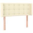 sengegavl med LED-lys 103x16x78/88 cm kunstlæder cremefarvet