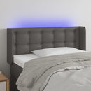 sengegavl med LED-lys 103x16x78/88 cm kunstlæder grå