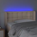 sengegavl med LED-lys 103x16x78/88cm kunstlæder cappuccino