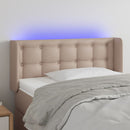 sengegavl med LED-lys 103x16x78/88cm kunstlæder cappuccino