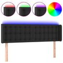 sengegavl med LED-lys 147x16x78/88 cm kunstlæder sort
