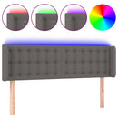 sengegavl med LED-lys 147x16x78/88 cm kunstlæder grå