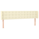 sengegavl med LED-lys 163x16x78/88 cm kunstlæder cremefarvet