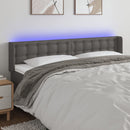 sengegavl med LED-lys 163x16x78/88 cm kunstlæder grå
