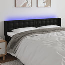 sengegavl med LED-lys 203x16x78/88 cm kunstlæder sort