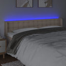 sengegavl med LED-lys 203x16x78/88cm kunstlæder cappuccino