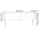 sengegavl med LED-lys 203x16x78/88cm kunstlæder cappuccino