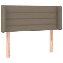 sengegavl med LED-lys 83x16x78/88 cm stof gråbrun