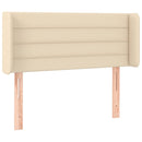 sengegavl med LED-lys 83x16x78/88 cm stof cremefarvet