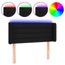 sengegavl med LED-lys 93x16x78/88 cm stof sort