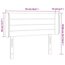 sengegavl med LED-lys 93x16x78/88 cm stof cremefarvet