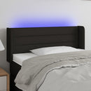 sengegavl med LED-lys 103x16x78/88 cm stof sort