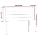 sengegavl med LED-lys 103x16x78/88 cm stof blå