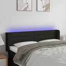 sengegavl med LED-lys 147x16x78/88 cm stof sort