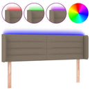 sengegavl med LED-lys 147x16x78/88 cm stof gråbrun