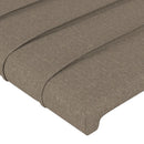 sengegavl med LED-lys 147x16x78/88 cm stof gråbrun