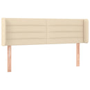 sengegavl med LED-lys 147x16x78/88 cm stof cremefarvet