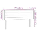 sengegavl med LED-lys 147x16x78/88 cm stof cremefarvet