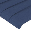 sengegavl med LED-lys 147x16x78/88 cm stof blå