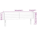 sengegavl med LED-lys 163x16x78/88 cm stof lysegrå