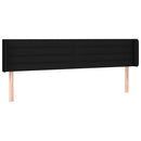 sengegavl med LED-lys 163x16x78/88 cm stof sort