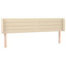 sengegavl med LED-lys 163x16x78/88 cm stof cremefarvet