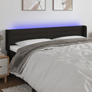 sengegavl med LED-lys 183x16x78/88 cm stof sort