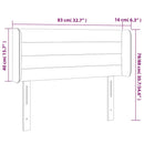 sengegavl med LED-lys 83x16x78/88 cm stof Mørkeblå