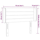 sengegavl med LED-lys 93x16x78/88 cm fløjl Mørkegrøn