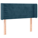 sengegavl med LED-lys 93x16x78/88 cm fløjl Mørkeblå