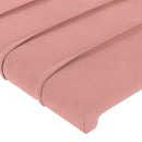 sengegavl med LED-lys 93x16x78/88 cm fløjl lyserød