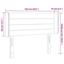 sengegavl med LED-lys 103x16x78/88 cm fløjl mørkeblå