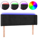 sengegavl med LED-lys 147x16x78/88 cm fløjl sort
