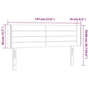 sengegavl med LED-lys 147x16x78/88 cm fløjl mørkegrøn