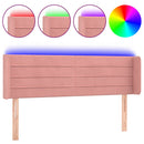sengegavl med LED-lys 147x16x78/88 cm fløjl lyserød