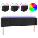 sengegavl med LED-lys 163x16x78/88 cm fløjl sort