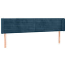 sengegavl med LED-lys 163x16x78/88 cm fløjl mørkeblå
