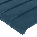 sengegavl med LED-lys 163x16x78/88 cm fløjl mørkeblå
