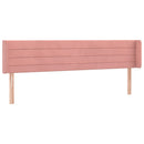 sengegavl med LED-lys 163x16x78/88 cm fløjl lyserød